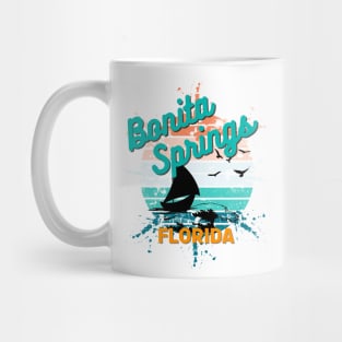 Bonita Springs Florida Retro Exploding Sunset Mug